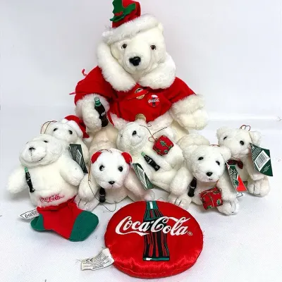 “Gibson Coca Cola” Plush Polar Bear Ornaments #1
