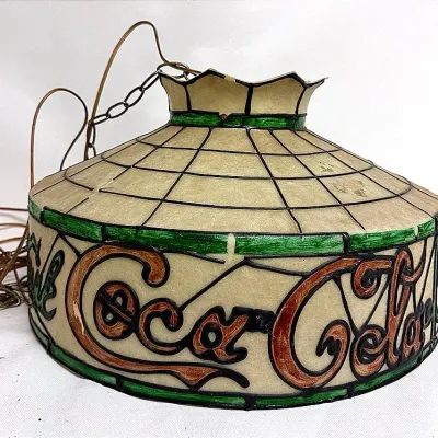 “Coca Cola Tiffany Style” Nostalgia Swag Lamp 