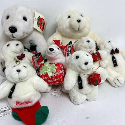“Gibson Coca Cola” Plush Polar Bear Ornaments #2