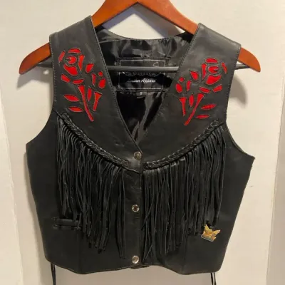Unik Leather Rose Vest
