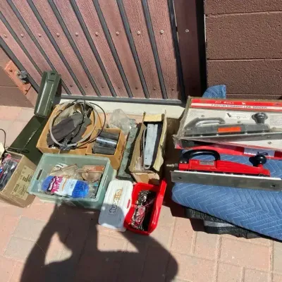 The Inside Of A Garage Cabinet Lot