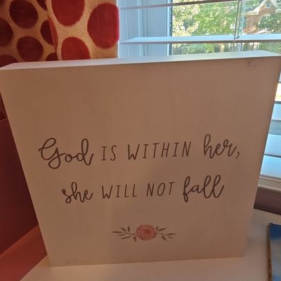 God Is Within Her She Will Not Fall Wooden Box Sign
