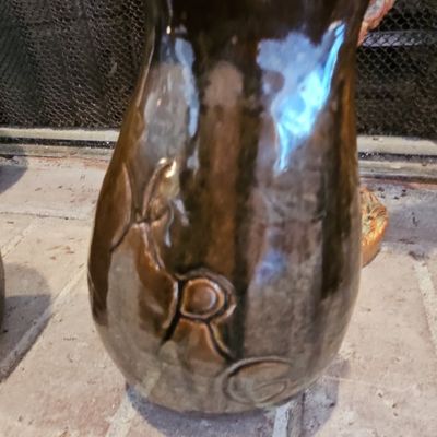 Studio Pottery Vase with Applied Monogram