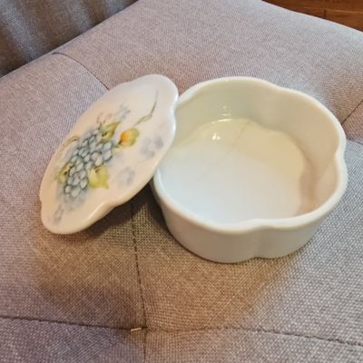 Hand Painted Floral Porcelain Trinket Box