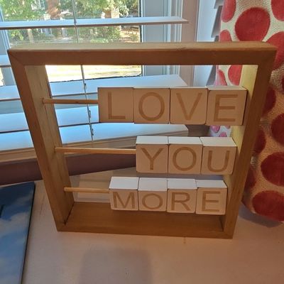 Love You More Wooden Blocks Sign