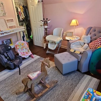 Upholstered Nursery Glider with Matching Ottoman