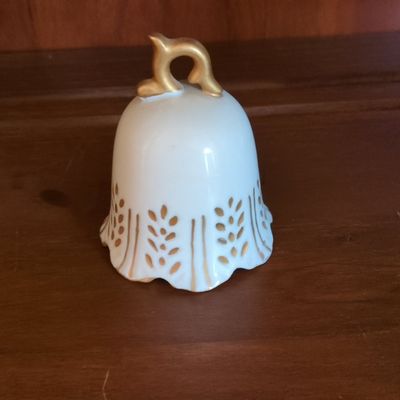 Vintage Noritake Danbury Mint Porcelain Bell with Gold Accents