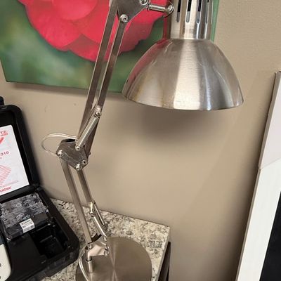 Architect-Style Brushed Metal Desk Lamp