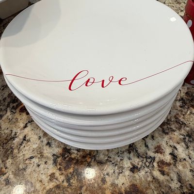 Rae Dunn 'Love' Ceramic Salad Plates