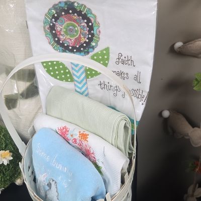 Easter Baby Gift Basket with Linens