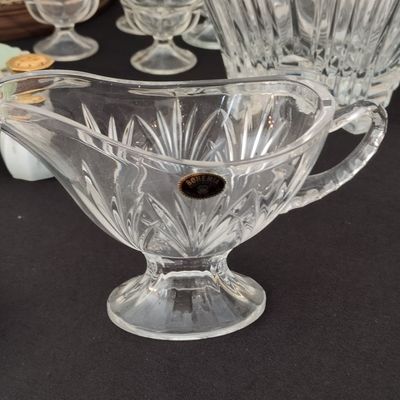 Bohemia Czech Republic Lead Crystal Footed Gravy Boat
