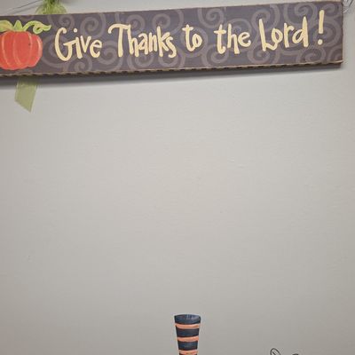 Give Thanks to the Lord Pumpkin Wall Plaque