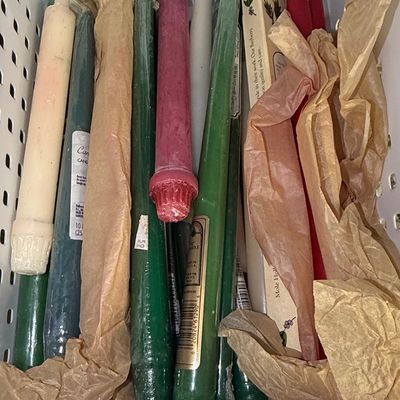 Assorted Vintage Taper Candles including Hallmark, Mole Hollow, and Colonial Candle of Cape Cod