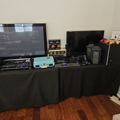 Estate Sale Electronics Lot with Vizio TV, Gaming Consoles, and Accessories