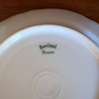 Haviland Limoges Porcelain Cup and Saucer Set with Pink Roses and Green Accents