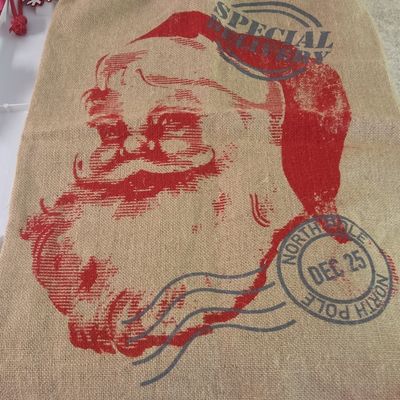 Vintage-Style Burlap Santa Gift Sack