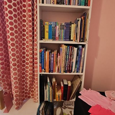 Standard White Laminate Five-Shelf Bookcase
