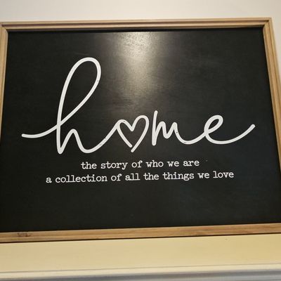 Home: The Story of Who We Are, A Collection of All the Things We Love Framed Wall Sign