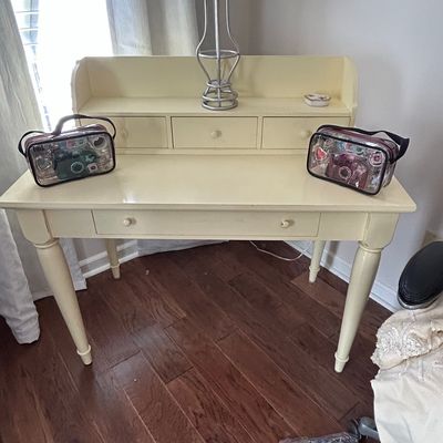 Painted Writing Desk with Hutch