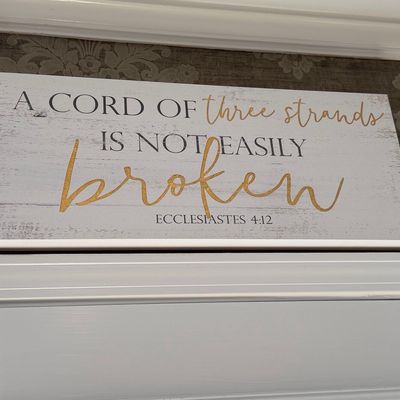 Ecclesiastes 4:12 'A Cord of Three Strands' Wedding Unity Ceremony Sign