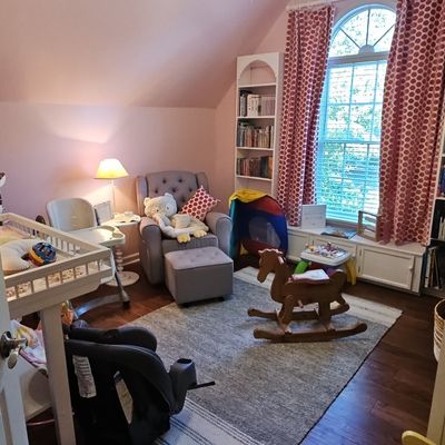 Upholstered Nursery Glider with Matching Ottoman