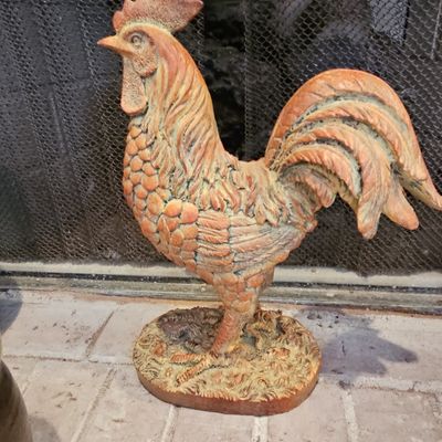 Cast Cement Rooster Garden Statue