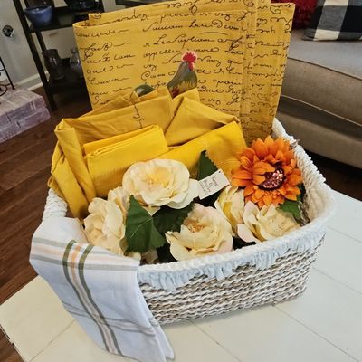 Kemp & Beatley Decorative Napkin Set and Basket