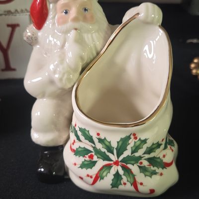 Lenox Holiday Santa Treat Jar or Planter