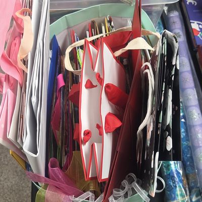 Assorted Decorative Gift Bags and Wrapping Supplies