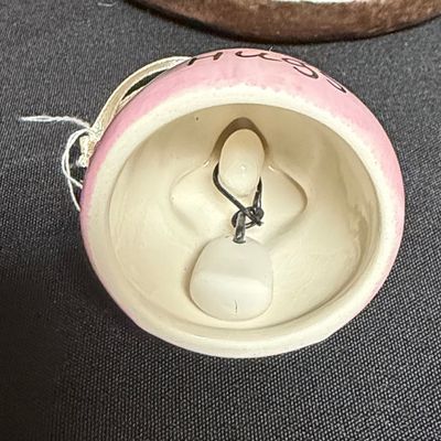 Ceramic Angel Bell Ornament "Hugs"