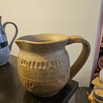 Studio Pottery Stoneware Pitcher by M. Lockmuller