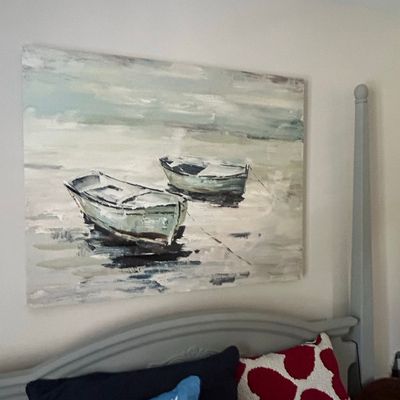 Coastal Rowboat Oil Painting on Canvas by Ethan Harper