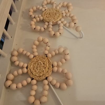 Boho Beaded Flower Wall Hooks
