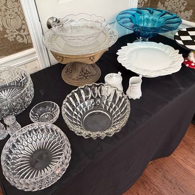 Estate Assortment of Cut Crystal and Decorative Glassware