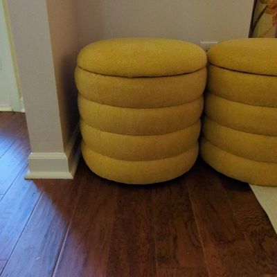 Mid-Century Modern Style Tiered Storage Ottomans