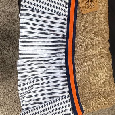 Glory Haus Burlap and Ticking Stripe Decorative Pillow