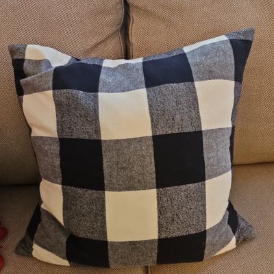 Black and White Buffalo Check Throw Pillow