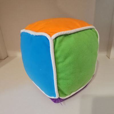 Multi-colored Plush Activity Cube Toy