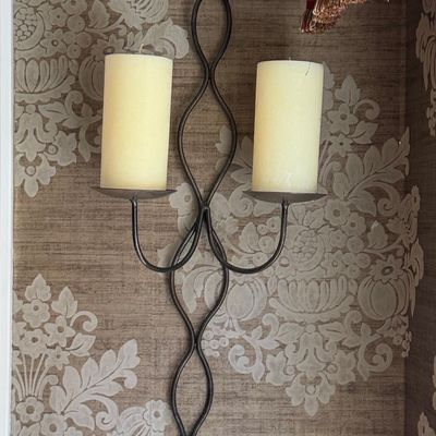 Wrought Iron Double Candle Sconce