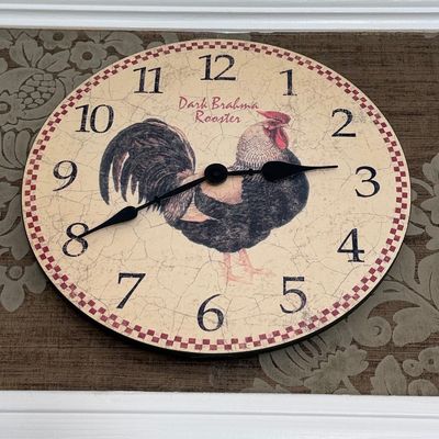 Dark Brahma Rooster Decorative Wall Clock