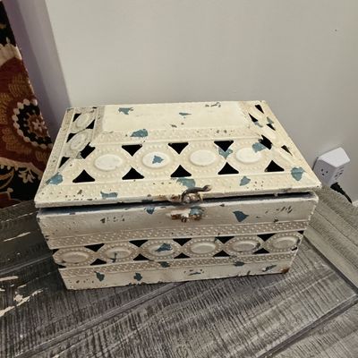 Decorative Distressed Metal Keepsake Box
