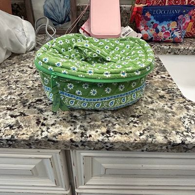 Vera Bradley "Apple Green" Quilted Cosmetic Case