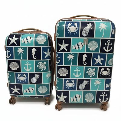 Nautical Print Hardshell Luggage Set