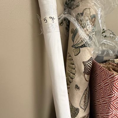 Coastal Seashell Print Upholstery Fabric