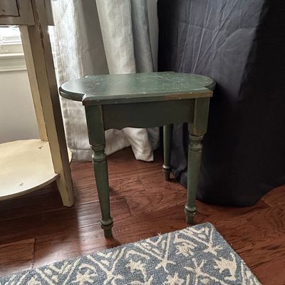 Vintage Painted Demi-Lune Accent Table