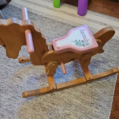 Personalized Wooden Rocking Horse - 'Hannah'