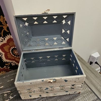 Decorative Distressed Metal Keepsake Box