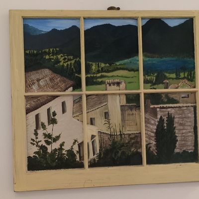 Trompe-l'œil Window Frame Landscape Painting