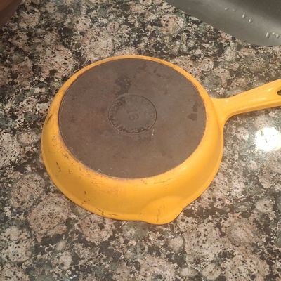 Vintage Le Creuset Skillet, Size 16, Yellow