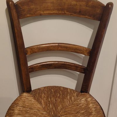 French Country Ladder-Back Rush Seat Chair